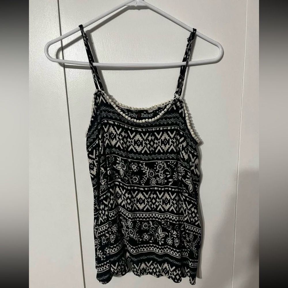 Polly & Esther Monochrome Tribal Print Cami
